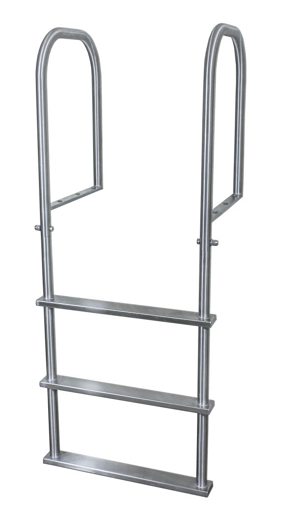 L-1100-LB Three-Step Stainless Steel Dock Ladder, Topside Mount - 18.5" Handles