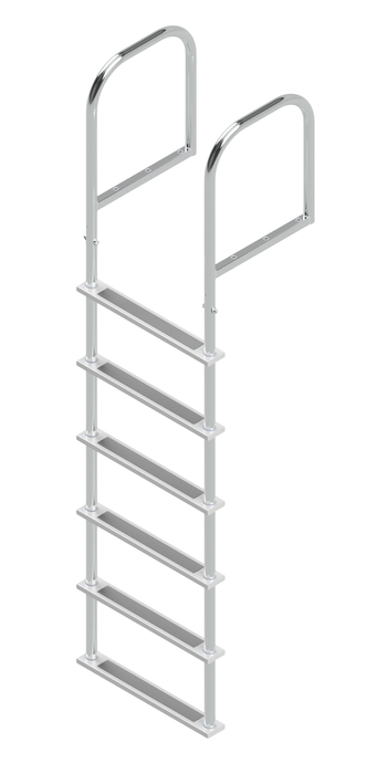 L-1130-LB Six-Step Heavy Duty Stainless Steel Dock Ladder, Topside Mount - 18.5" Handles