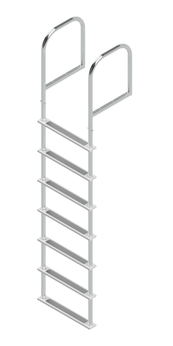 L-1140-LB Seven-Step Heavy Duty Stainless Steel Dock Ladder, Topside Mount - 18.5" Handles