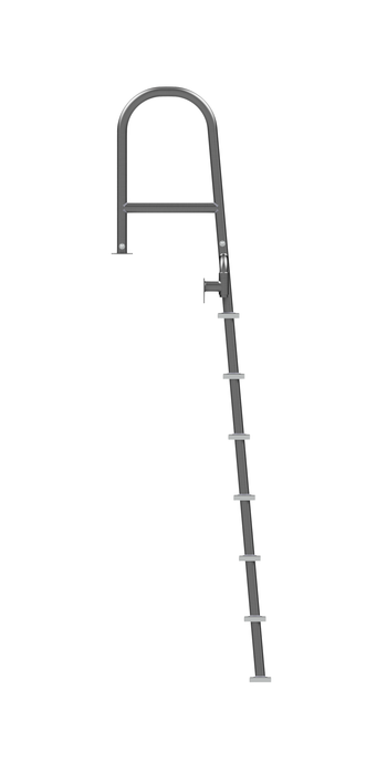 L-1235-LB Angled Stainless Steel Seven-Step Dock Ladder, Front Mount, Detachable Upper