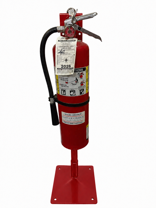 Floor-Mounted Fire Extinguisher Pedestal - Red Powder-Coated