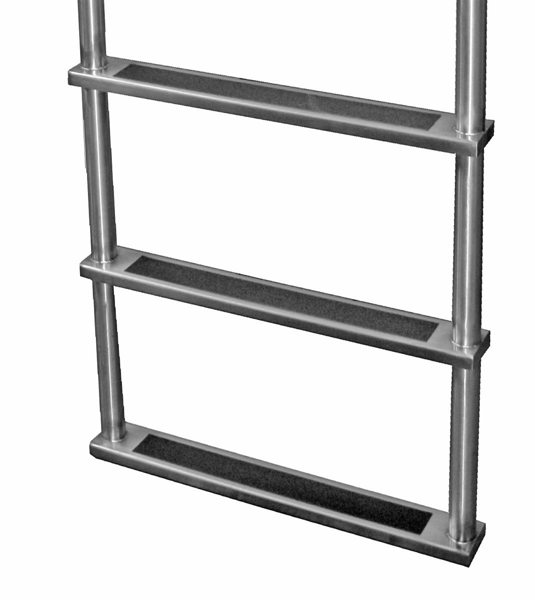 L-1212-LB Four-Step Stainless Steel Dock Ladder, Front Mount with Detachable Mounting Flanges - 8" Handles