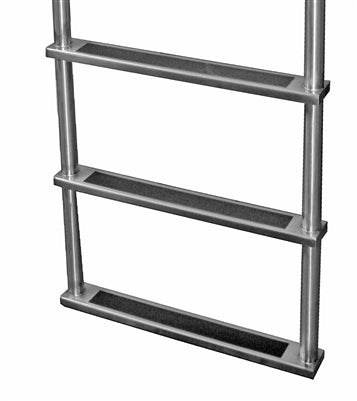 L-1201-LB Three-Step Stainless Steel Dock Ladder, Front Mount with Detachable Mounting Flanges - 6" Handles